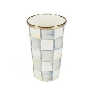 Brand New Mackenzie-Childs Sterling Check 10 Ounce Tumbler
